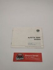 Libretto Allegato Alfetta 2000