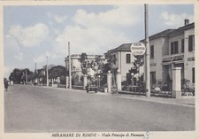 CARTOLINA *34 MIRAMARE DI RIMINI VIALE PRINCIPE DI PIEMONTE VIAGGIATA 1952