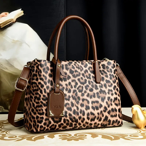 Borsa con stampa leopardata