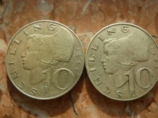 AUSTRIA 2X 10 öS 1957 +1958