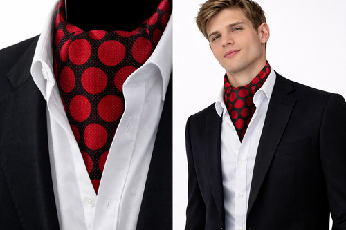 Uomo foulard ascot - foulard, nero