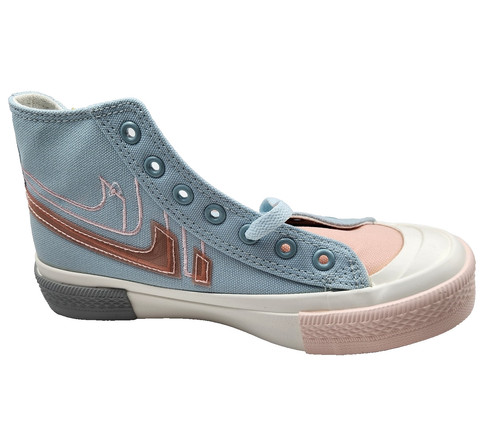 Sneakers alte tela blu - sneakers, rosa