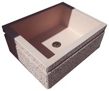 Lavandino lavabo lavello giardino esterno pietra e spezzato di marmo 50x40 80x40