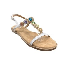 Sandali gioiello Keys K-10951 Scarpe aperte donna Sandali bassi in vera pelle...