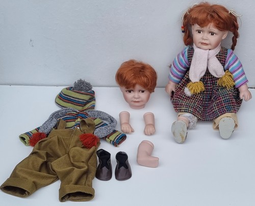Lotto bambole ceramica vintage