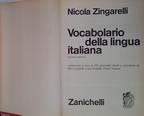 Zingarelli vocabolario della - zingarelli,