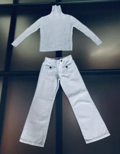 ZARA GIRLS COMPLETO PANTALONI IN VELLUTO E DOLCEVITA VERDE ACQUA 6-7 ANNI