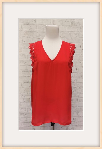 Camicia donna smanicata rossa