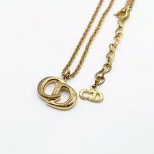 Collana Christian Dior CD Logo Catena Regolabile Tono Oro Vintage Dal Giappone