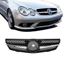 Mercedes CLK C209 W209 griglia radiatore anteriore nera lucida cromata a nido d'ape 05-10