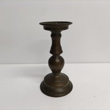 ANTICO PORTACANDELA VINTAGE IN OTTONE MASSICCIO PRIMI 900 CANDELABRO D'APPOGGIO