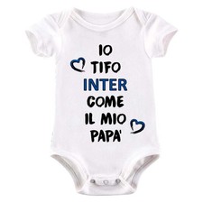 Body 0/6 mesi neonato tifo inter come papà interista idea regalo nascita tifoso