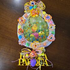 DECORAZIONE UOVO PASQUA DECOUPAGE FATTO A MANO 25X20CM