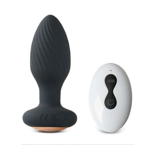 Plug anale vibrante rotante - e,