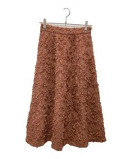 Gonna svasata jacquard ricca di Apuweiser marrone poliestere usata