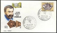 ITALIA 1973 - FDC ROMA - JACOPO BAROZZI IL VIGNOLA - BUSTA MODELLO 2