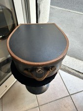 ANTICA CAPPELLIERA NERA CARTONE E BORDI IN PELLE FINE 800 ANCIENT HATBOX