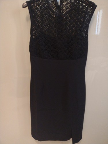 Tubino nero con pizzo - , macramè