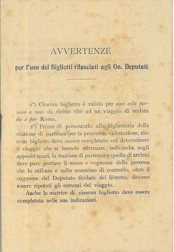 Avvertenze uso dei biglietti - uso,