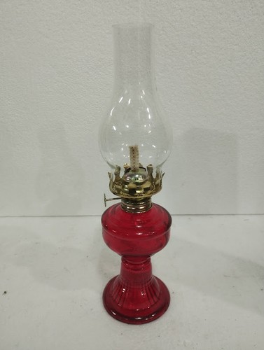 Lampada kerosene vetro rosso - lampada,