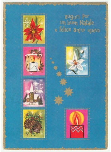 Cartolina natalizia vintage - cartolina,