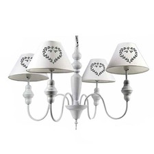 LAMPADARIO CUORI BIANCO CON 4 LUCI 67 CM COLORE BIANCO