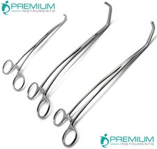 Pinza chirurgica Satinsky Cooley Debakey strumenti veterinari premium set di 3