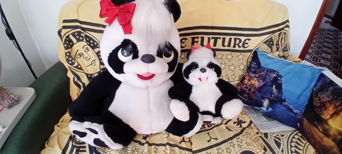 Peluche mamma cucciolo panda - e,