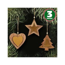 3 APPENDINI NATALE IN LEGNO