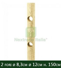 5PZ PALI TONDI IN LEGNO 2 FORI