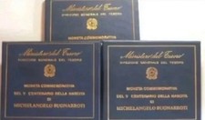 MICHELANGELO 500 LIRE 1975 ARGENTO SILVER FIOR DI CONIO FOLDER UNC