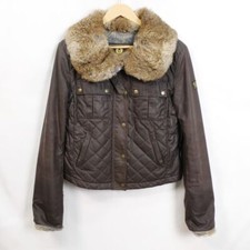 Giubbotto Belstaff in cotone marrone con pelliccia taglia 44 Da Donna
