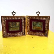 coppia di quadri vintage con