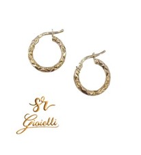 Orecchini ORO GIALLO a forma di Cerchio Diamantati ORO 18KT 750% List. 285€
