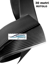 PIATTINA NERA IN GOMMA RIGATA