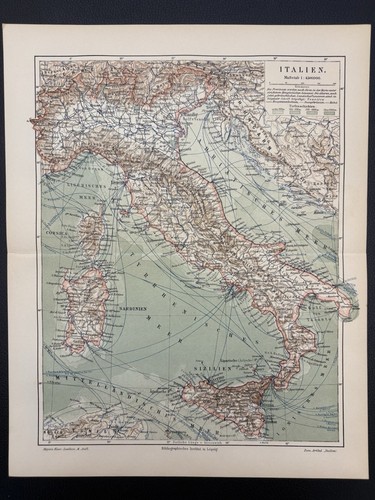 Antica mappa storica italia - antica,