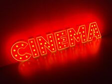 Cinema Insegna targa luminosa film cinema lighted sign vintage movies logo