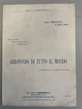 Rarissimo spartito musicale Girotondo di tutto il mondo Zecchino d'Oro 1966