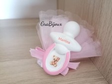 Bomboniera sacchettino nascita bimbo/a ciuccio personalizzato con nome