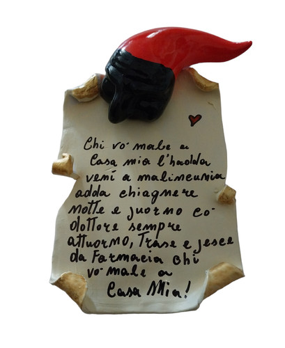 Corno portafortuna pergamena - corno,