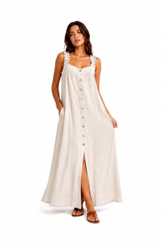 Vestito abito donna lungo lino - vestito,