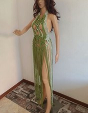 Abito Verde In Macramè, Fatto A Mano, Un Modello Esclusivo, Abito Estivo