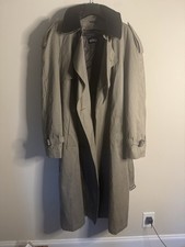 Cappotto trench vintage Kasper donna R-44 marrone con cintura lana collo foderato soprabito