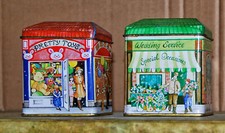 Scatola latta Casa inglese Due pezzi• Vintage