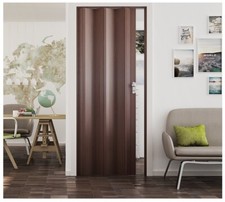 Porta a soffietto in PVC scorrevole H 214 x 88,5 cm con serratura effetto legno 