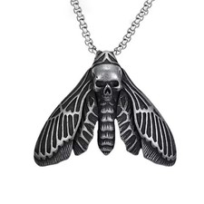 Collana falena acciaio inox