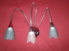 LAMPADA APPLIQUE MODERNO METALLO VETRO  DA PARETE 3 BRACCIO FARETTI  FLESSIBILE