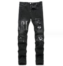 Jeans uomo nero denim cotone