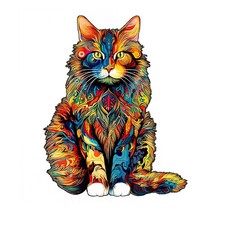 unique Cat Pattern Wooden