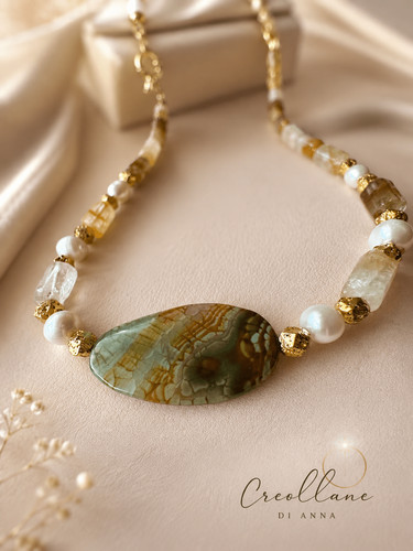 Collana asimmetrica quarzo - collana,